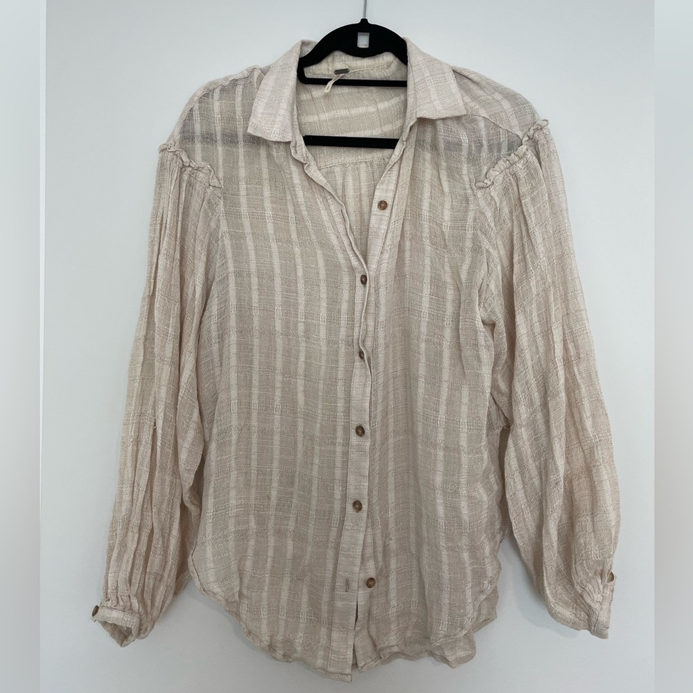 FREE PEOPLE Boho Flowy Long Sleeve Blouse